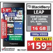 Blackberry Leap Unlocked Gsm Smartphone - $159.98
