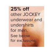 Select Jockey Underwear and Undershirts for Men - 25% off