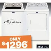 Maytag Pair 5.0 Cu. Ft. Washer/7.0 Cu. Ft. Dryer with Steam Cycle - $1296.00