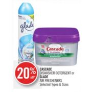 20% Off Cascade Dishwasher Detergent
