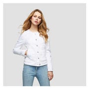 Collarless White Denim Jacket - $29.94 ($9.06 Off)