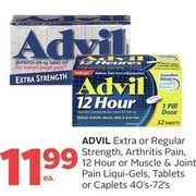 Advil Extra Or Regular Strength, Arthritis Pain, 12 Hour Or Muscle & Join Pain Liqui-Gels, Tablets Or Caplets - $11.99
