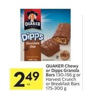 Quaker Chewy or Dipps Granola Bars or Harvest Crunch or Breakfast Bars - $2.49