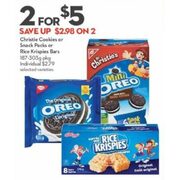 Christie Cookies Or Snack Packs Or Rice Krispies Bars - 2/$5.00 (Up $2.98 off)