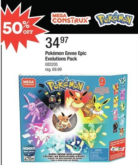 mega construx pokemon eevee epic evolutions pack