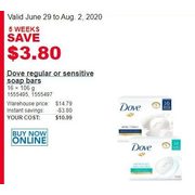 Dove Regular or Sensitive Soap Bars - $10.99 ($3.80 off)