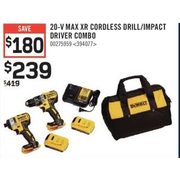 DeWalt 20-V Max XR Cordless Drill/Impact Driver Combo  - $239.00 ($180.00 off)