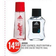 Adidas Pure Lightness, Fruity Rhythm Or Ice Dive Eau De Toilette - $14.99