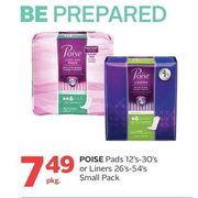 Poise Pads Or Linear Small Pack - $7.49