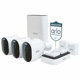Arlo Ultra 2 Spotlight Camera Security System Bundle w/ 3 Wire-Free Indoor/Outdoor 4K Cameras - Whit