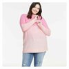 Women+ Colour Block Tunic Sweater In Pink - $19.46 (14.54 Off)