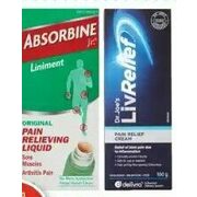 Absorbine Jr. Liniment Liquid or Livrelief Topical Pain Relief Cream - Up to 15% off