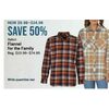 Flannel for the Family - $9.98-$34.98 (50% off)